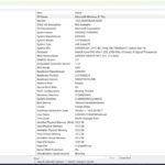 Windows System Information for the tested notebook