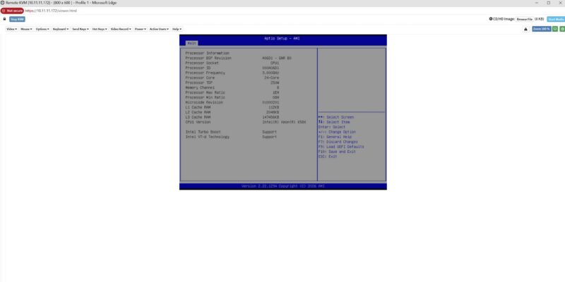 ASRock Rack W890D8-2L2T IPMI HTML5 iKVM at BIOS CPU info