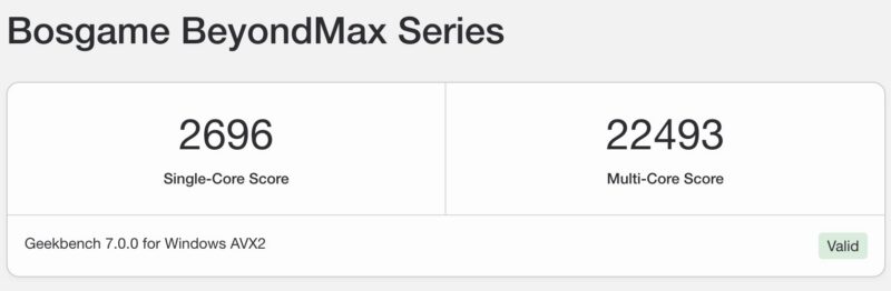 Bosgame M5 Geekbench 7 CPU