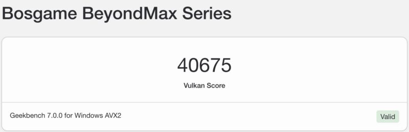 Bosgame M5 Geekbench 7 Vulkan