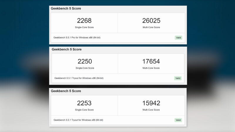 Bossgame M5 Geekbench 5 Performance Modes