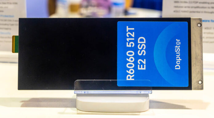 Gigantic DapuStor R6060 512TB E2 NVMe SSD Shown at FMS 2026 DapuStor R6060 512T E2 SSD 1