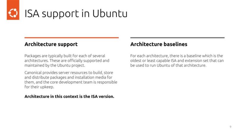 Canonical ISA support in Ubuntu