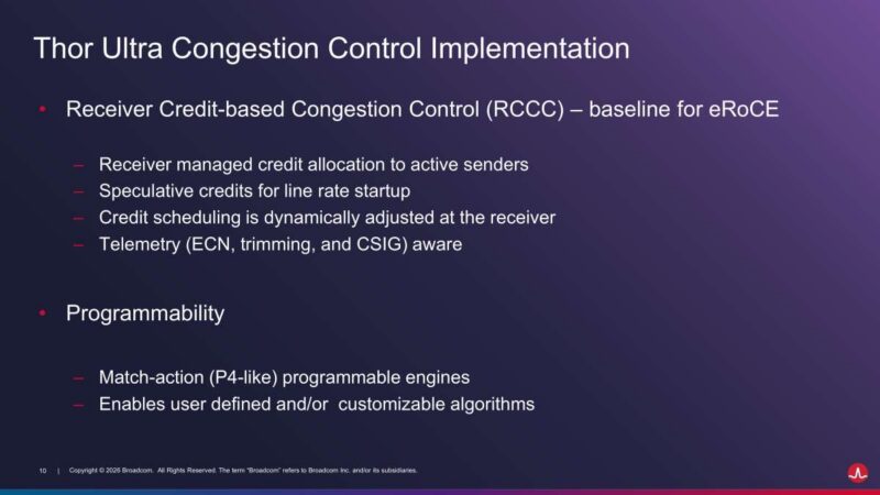 Hot Chips 2026 Broadcom Thor Ultra Ethernet NIC Slide 10 Thor Ultra Congestion Control Implementation