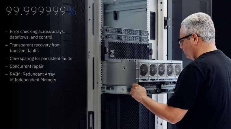 Hot Chips 2026 IBM Z and LinuxONE Slide 28 99.999999 %
