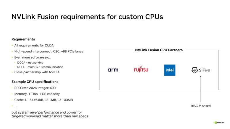 NVIDIA NVLink Fusion requirements for custom CPUs
