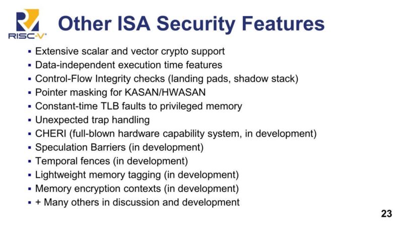 SiFive Other ISA Security Features