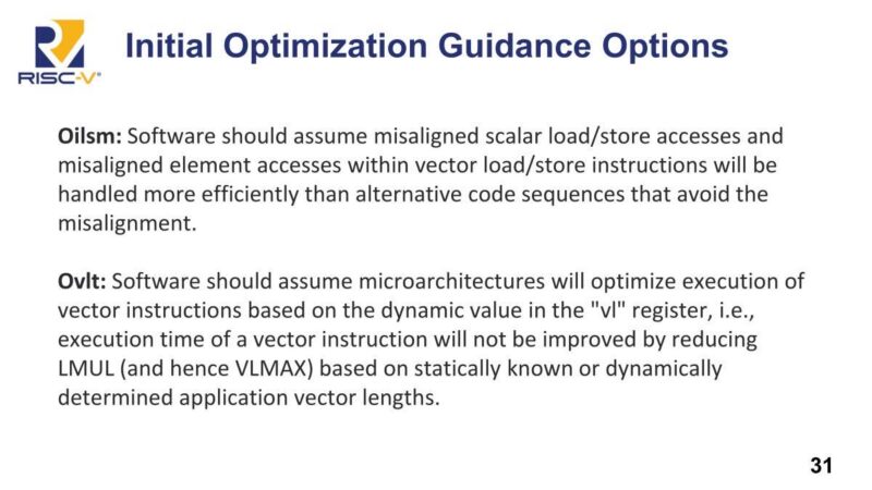 SiFive Initial Optimization Guidance Options
