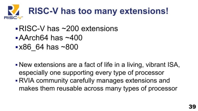 SiFive RISC-V has too many extensions!