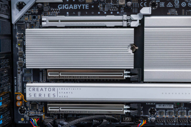 Gigabyte TRX50 AERO D PCIe and M.2 Slots