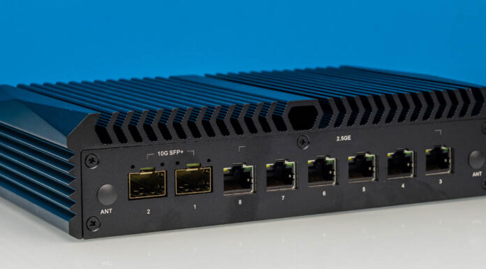 Qotom Q30952UE Review the New Black Box for 10G Networking Qotom Q30952UE-Rear Angled 1