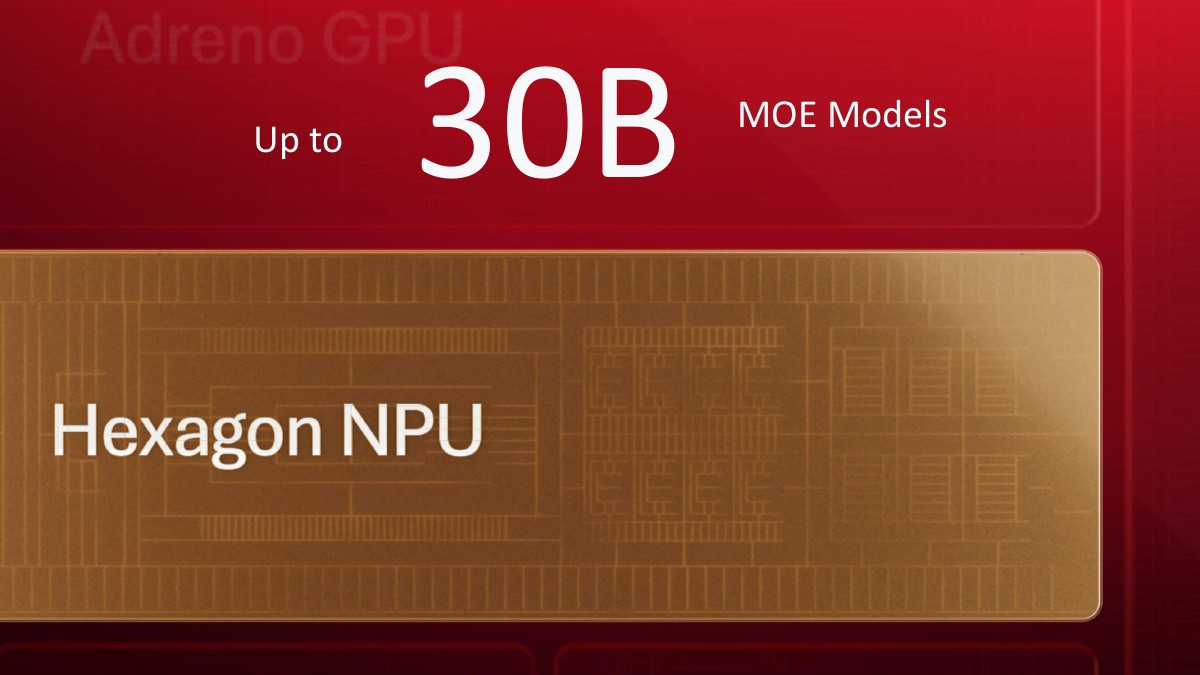 Slide with text 'Up to 30B MOE Models' over a platform illustration.