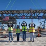 Intel Foundry employees Michael Shveidel Lindsay Johnson Jim Evers and Matthew Brandy form the letters O H