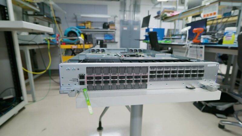 STH AWS Networking Lab Tour - Encrypted 12.8 Tbps Maxx switch front panel