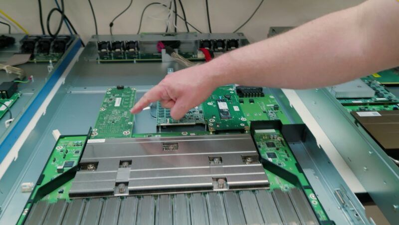 STH AWS Networking Lab Tour - I2C telemetry board inside the AWS switch