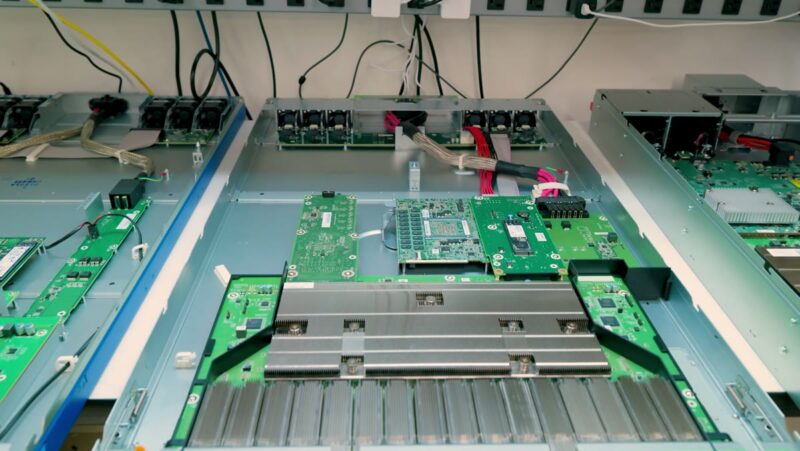 STH AWS Networking Lab Tour - Inside the green 12.8 Tbps AWS switch